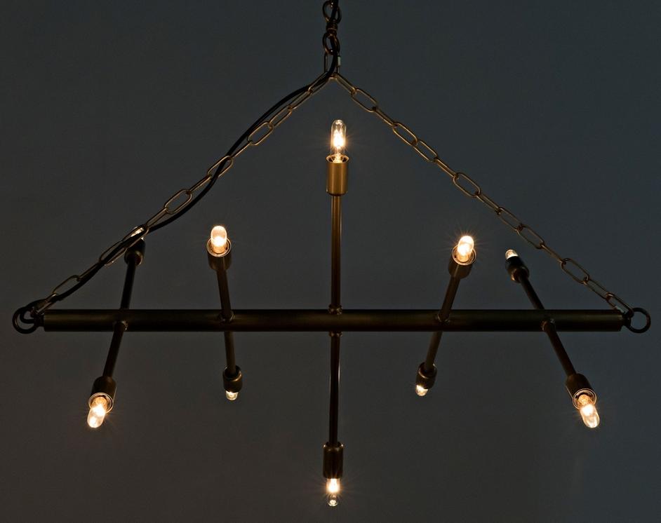 Sperato Chandelier, Antique Brass by Noir Furniture