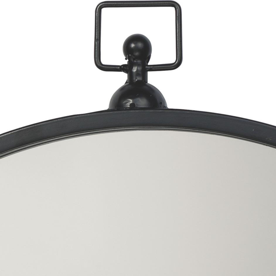 Zoe Iron Round Wall Mirror, Black by Jamie Young