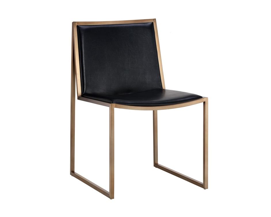Blair Dining Chair - Antique Brass - Cantina Black by Sunpan