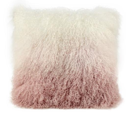 Tibetan Sheep Pillow White to Blush by tov furniture
