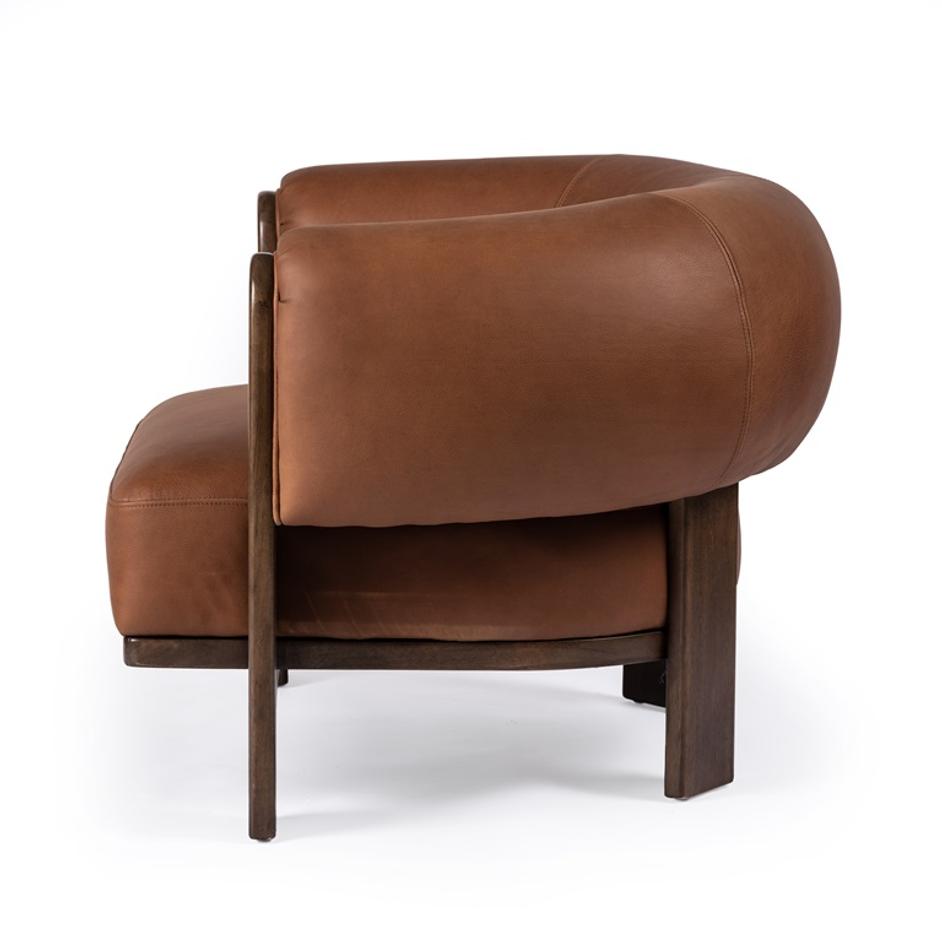 Ira Chair In Brickhouse Cognac by FOUR HANDS