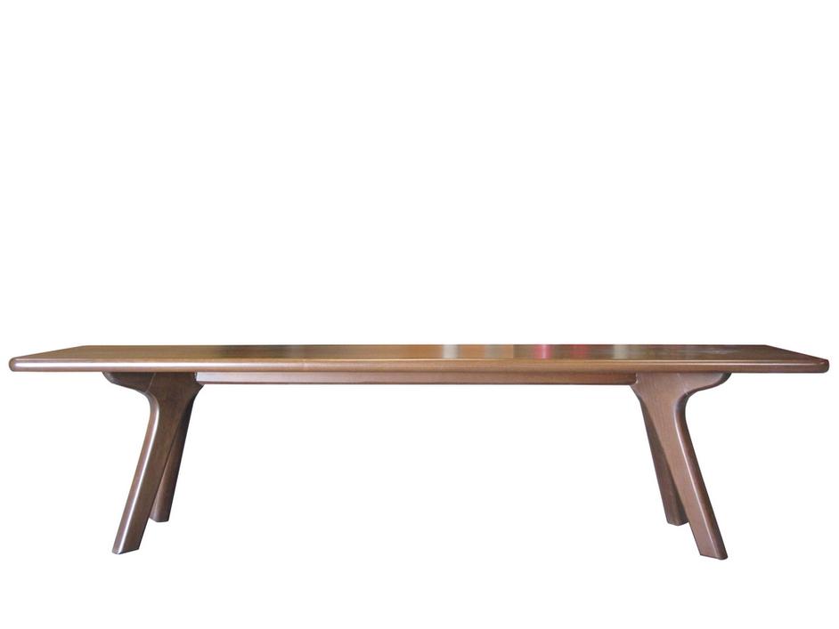 charles bench in natural beechwood and walnut fini by Nuans Design