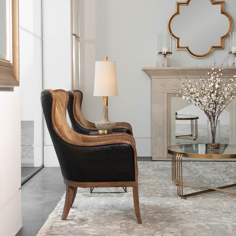 Snowden Tan Wing Chair by Uttermost