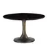 Palm Springs 48" Round Dining Table Black Marble with Gold Base by Home Trends & Design