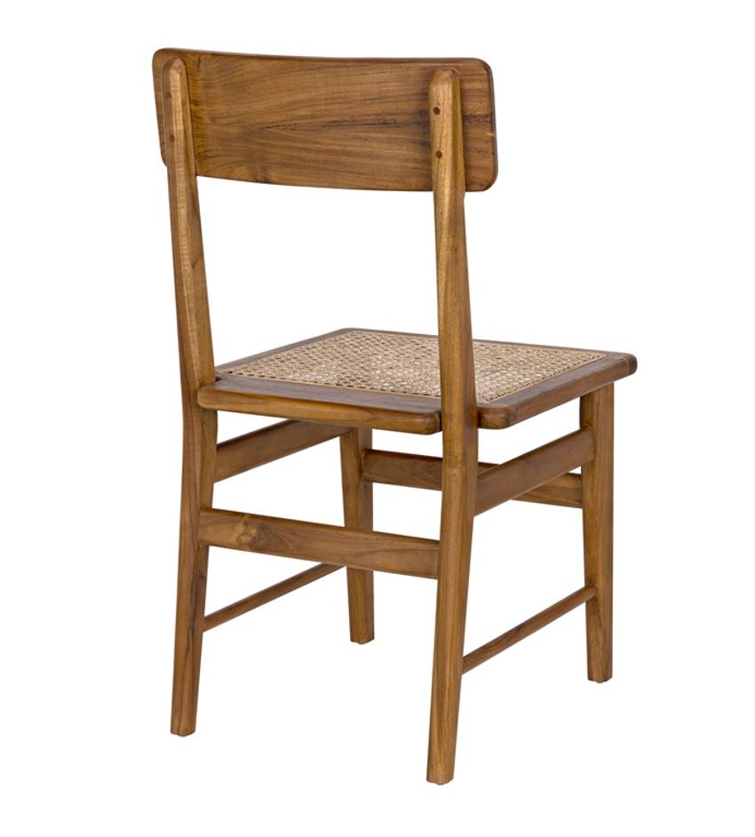 Comet Teak and Caning Chair with Clear Coat Gloss Finish by Noir Furniture