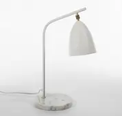 Loren Table Lamp - Matt White/White Marble by GALLA HOME