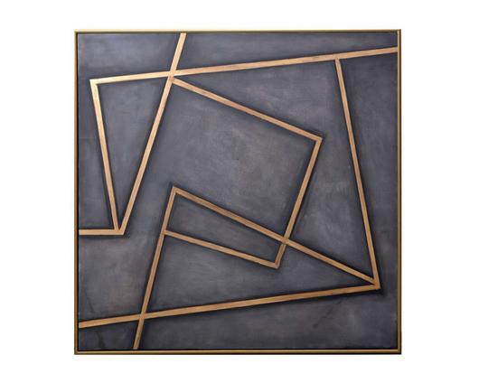 In A Maze - 60" X 60" - Gold Floater Frame by Sunpan