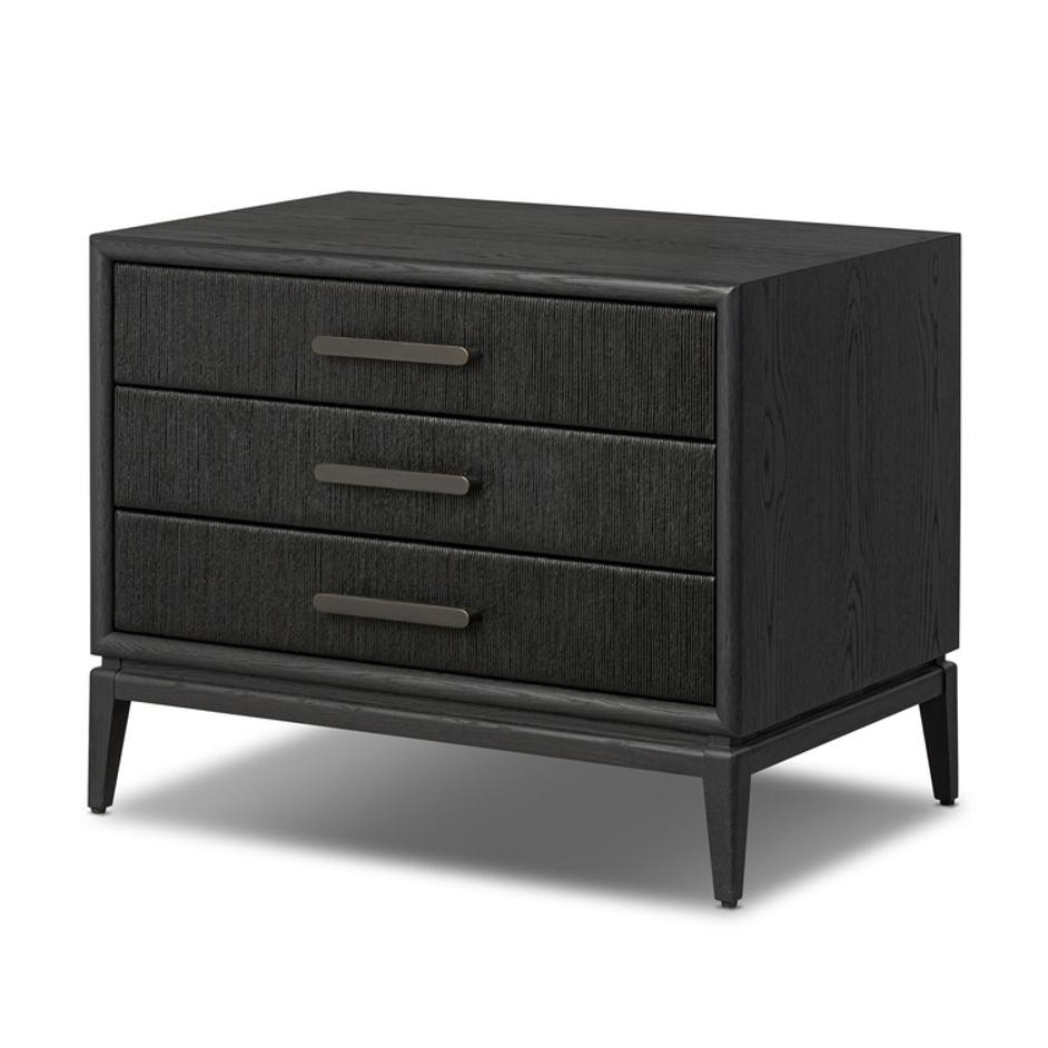 Rosenell Closed Nightstand - Black Oak Veneer by Four Hands