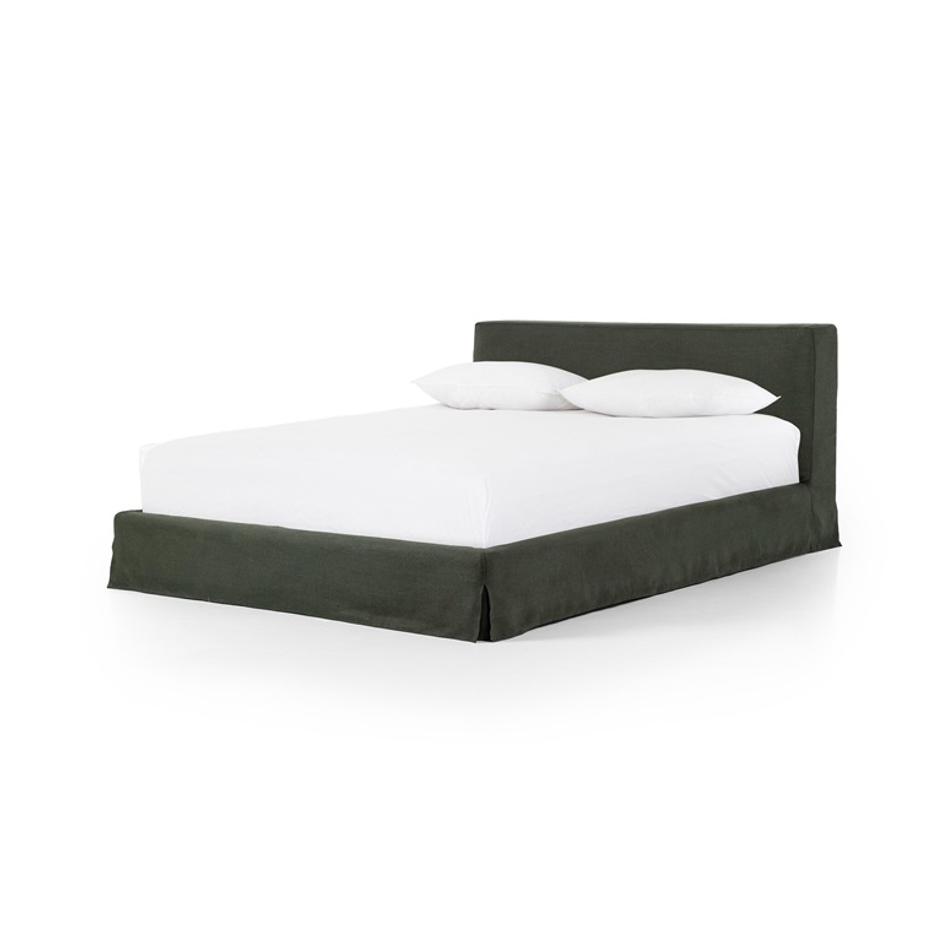 Aidan Slipcover Queen Bed - Brussels Pine by Four Hands