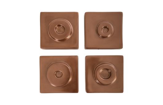 Cuadritos, Set of 4, Polished Copper by PHILLIPS COLLECTION