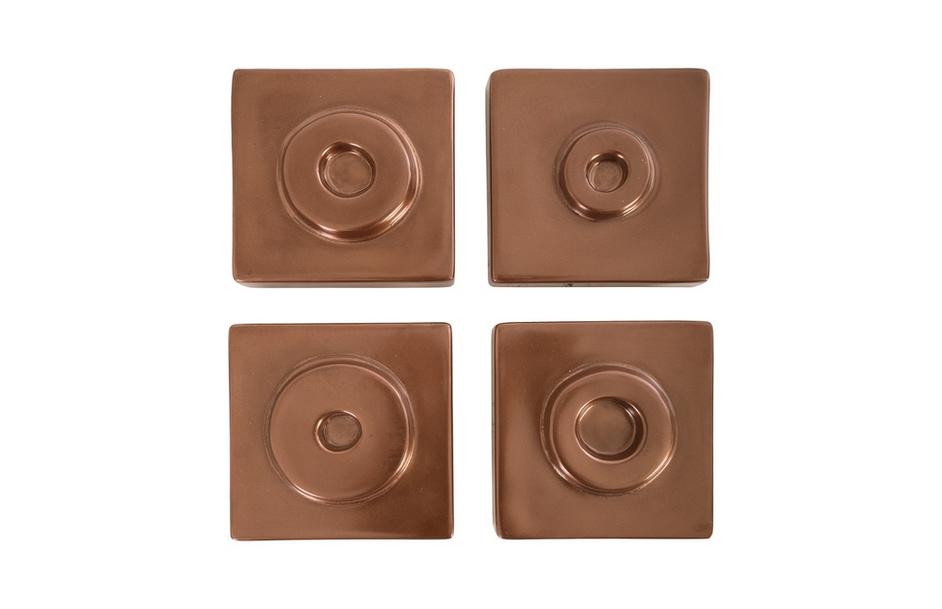 Cuadritos, Set of 4, Polished Copper by PHILLIPS COLLECTION