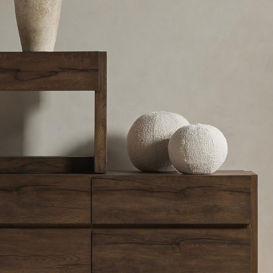 Balle Pillow, Set Of 2 In Knoll Natural And Set of 2 And 12.5" diam, 10" diam by Four Hands