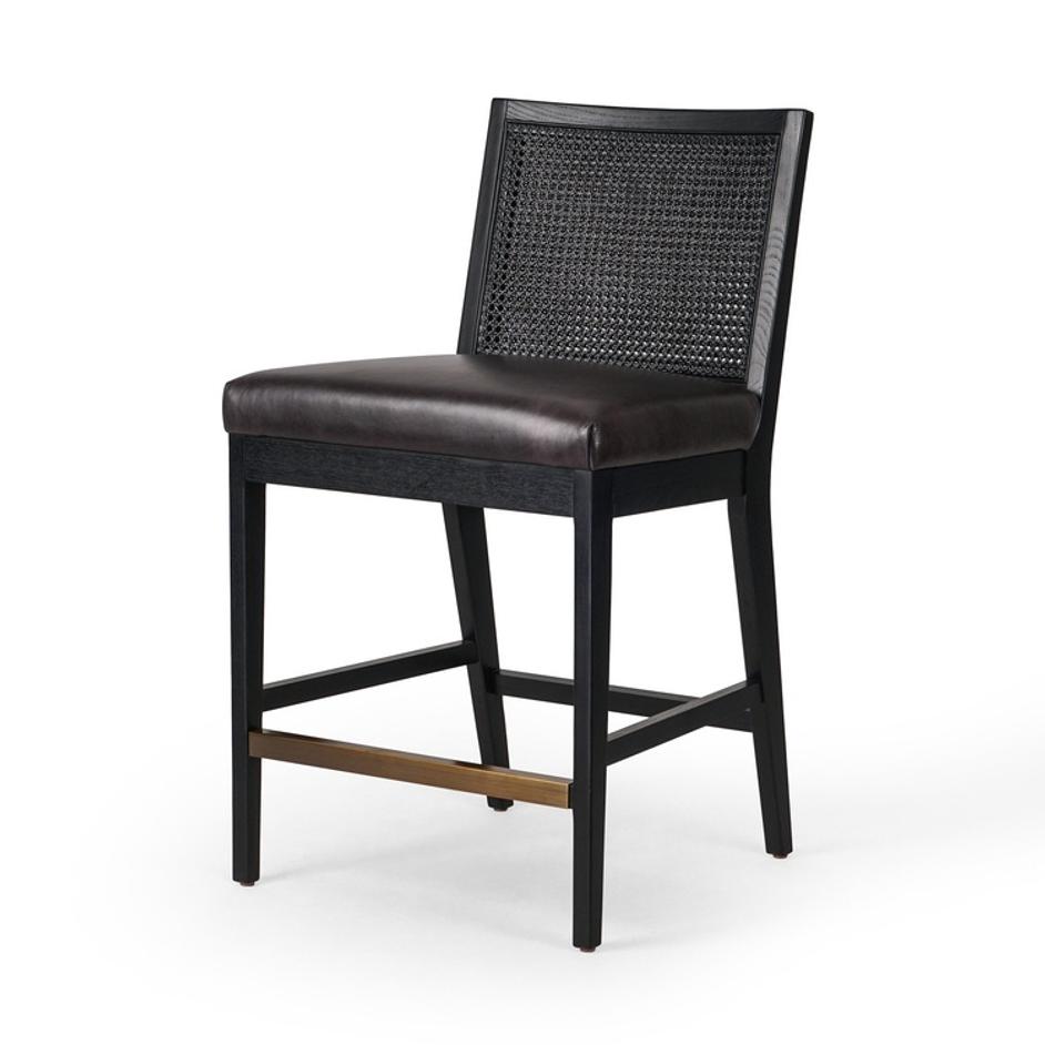 Antonia Cane Armless Bar + Counter Stool In Sonoma Black-Brushed Ebony-Brushed Ebony Cane-Counter by Four Hands