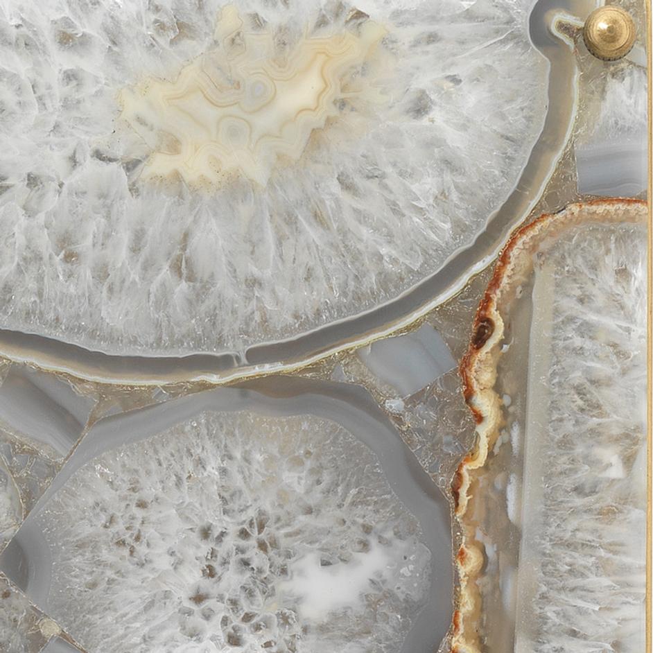 Adeline Rectangle Wall Sconce, Agate Resin and Antique Brass by Jamie Young