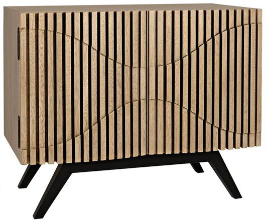 Illusion Single Sideboard with Steel Base, Bleached Walnut by Noir Furniture