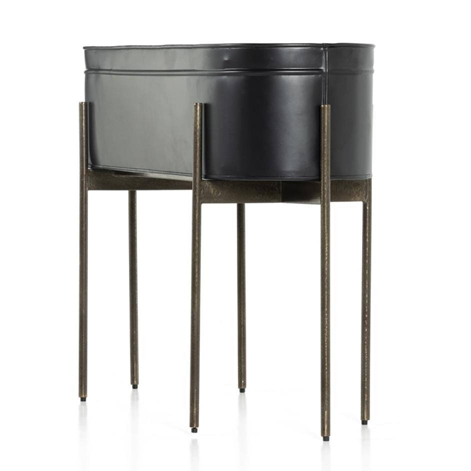 Jed Large Planter In Iron Matte Black by FOUR HANDS