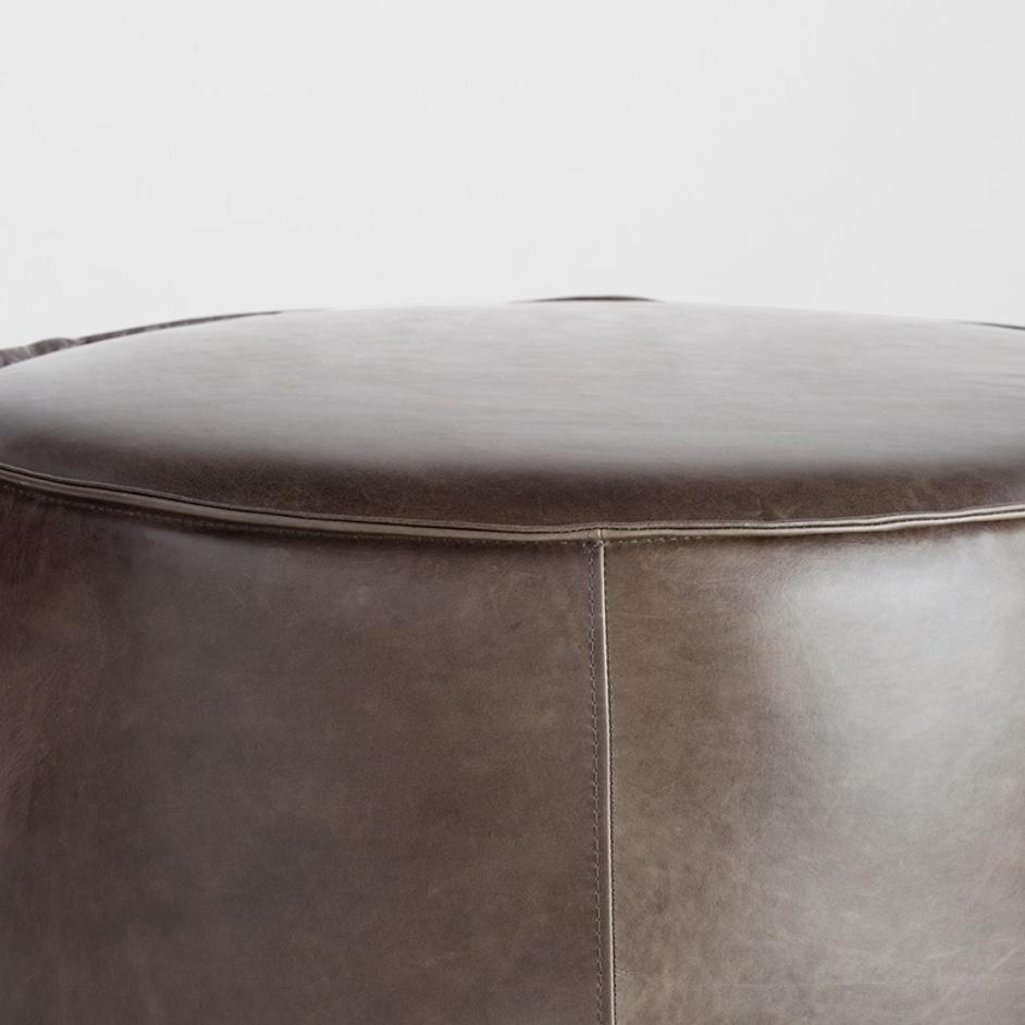 Lusso | Round Pouf - Grey by Cyan Design