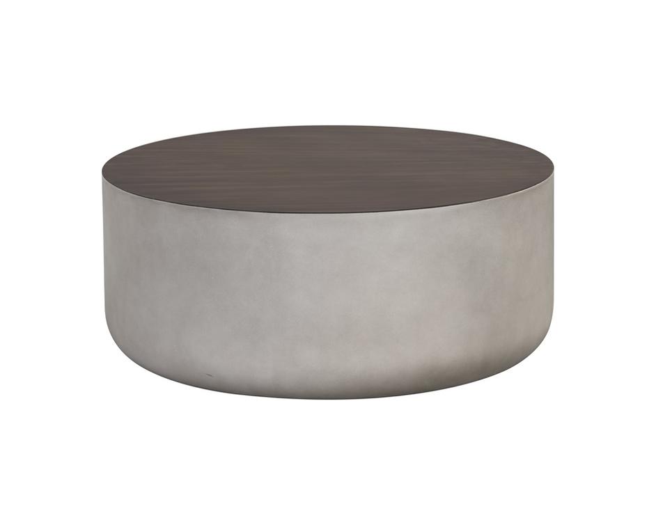 Diaz Coffee Table - Grey - Wood Grain Brown by Sunpan