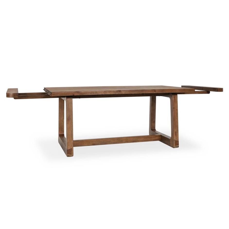 Lyra Pine Wood 80-110" Ext Dining Table Smoke Brown by Classic Home