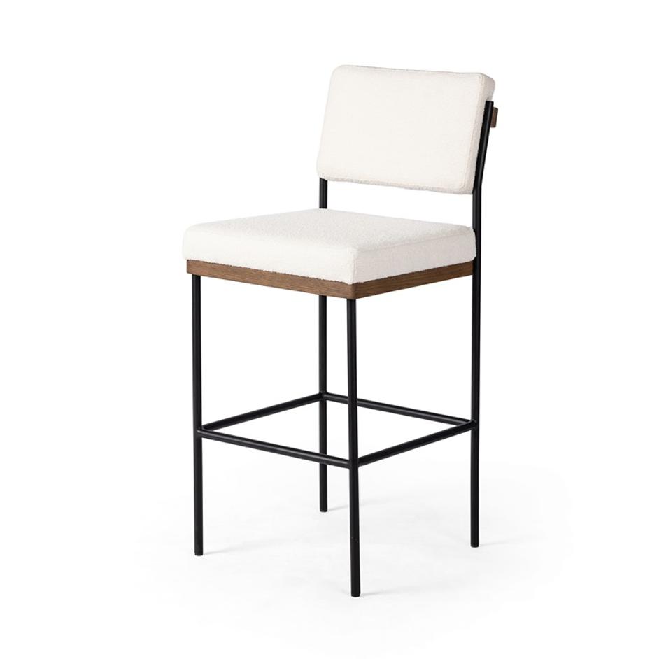 Benton Stool In Fayette Cloud In Bar by FOUR HANDS