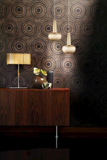 Clava Hardwired Pendant in Brass with White Cord by UMAGE