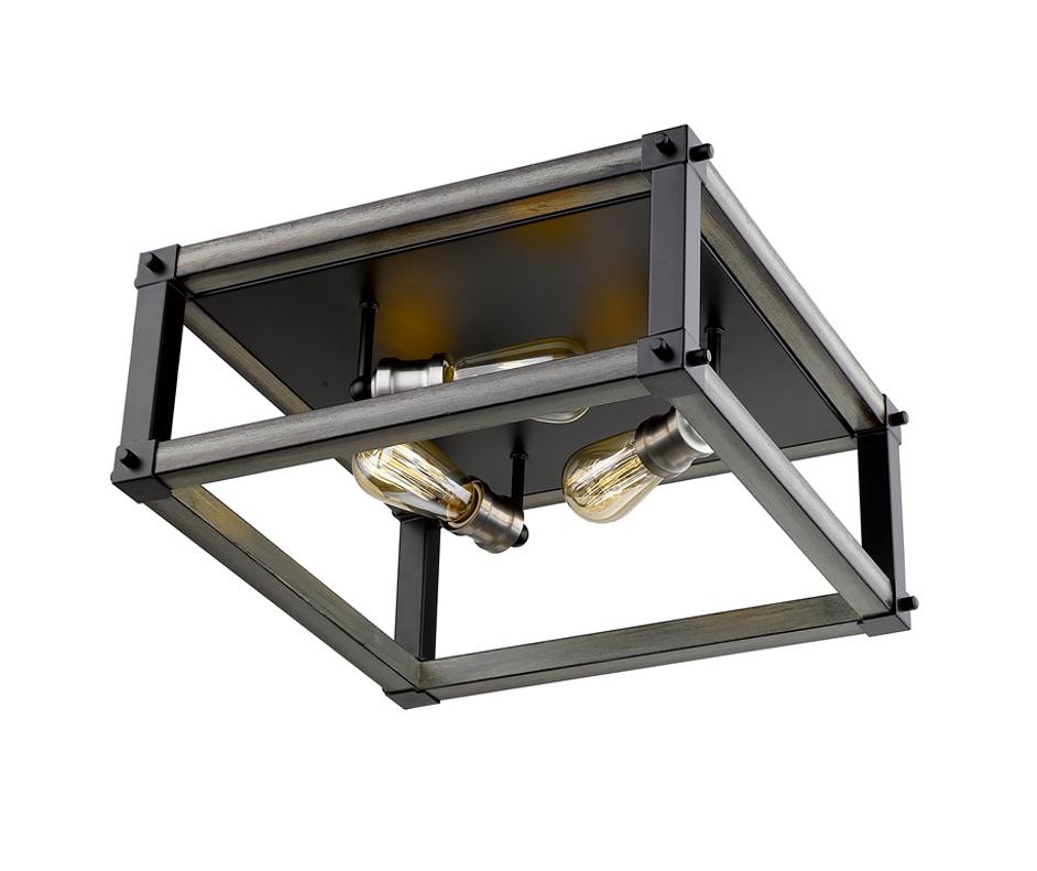 Kirkland 3 Light Flush Mount in Ashen Barnboard Finish by Z-Lite