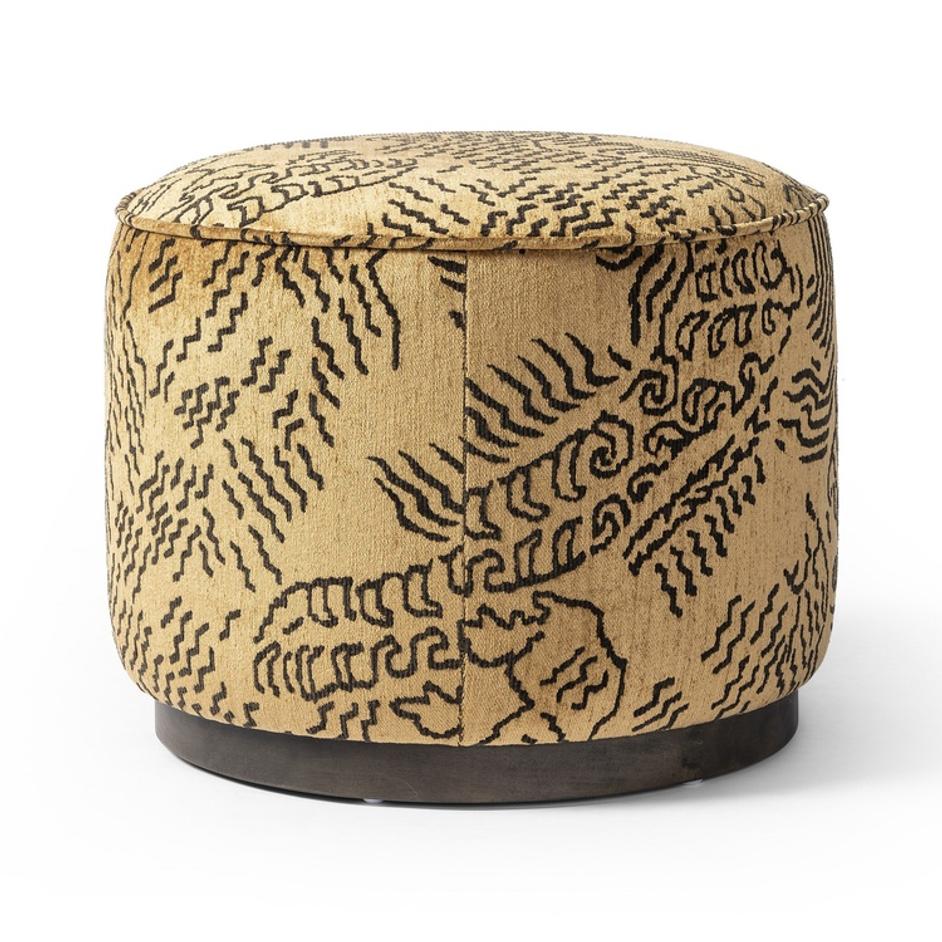 Sinclair Round Ottoman - Balkan Ochre by Four Hands