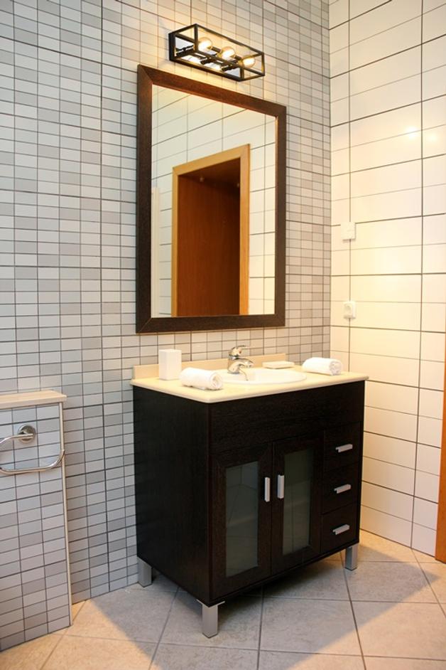 Kube 3 Light Vanity in Matte Black + Chrome Finish by Z-Lite