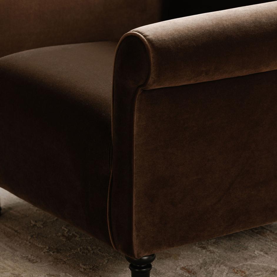 Harmony Accent Chair Dark Brown Faux Mohair by Moes Home