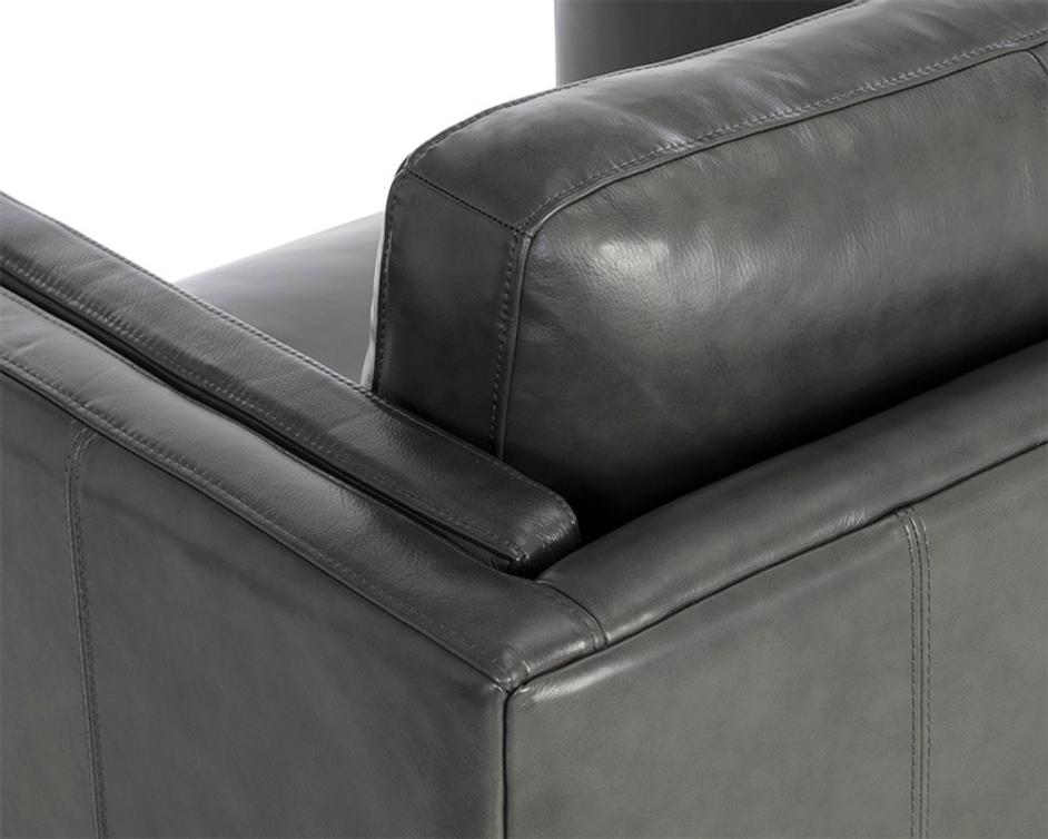 RICHMOND ARMCHAIR - BRENTWOOD CHARCOAL LEATHER by Sunpan