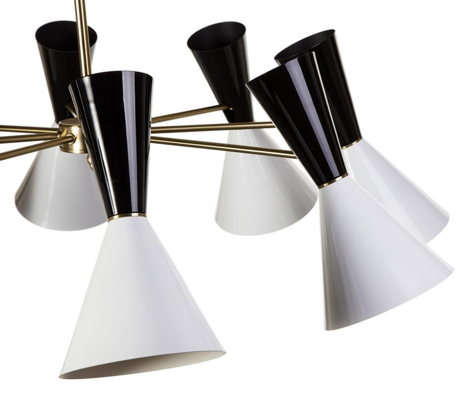 Saphira 8 Light Ceiling Lamp - Black/White by GALLA HOME