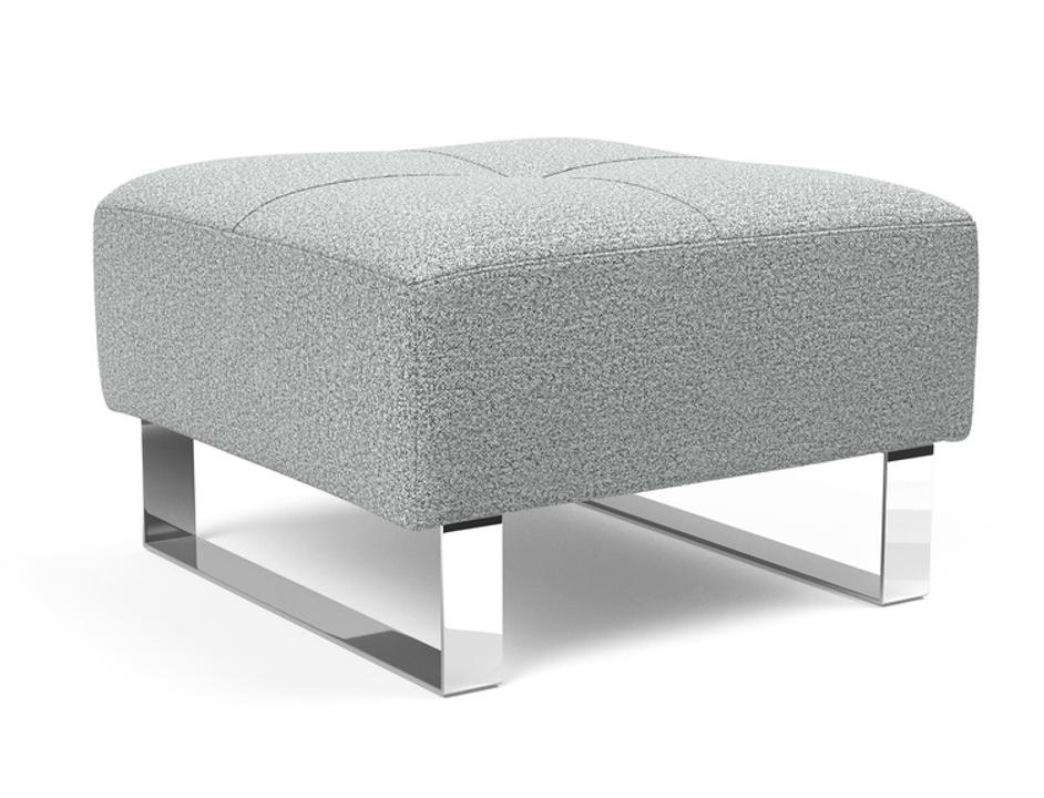 DELUXE EXCESS OTTOMAN in MELANGE LIGHT GREY FABRIC WITH Chrome legs 538 by INNOVATION USA