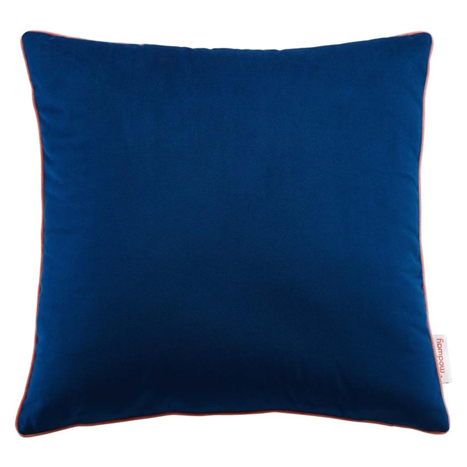 Fahim 18" Performance Velvet Throw Pillow In Navy Blossom by Modway Furniture