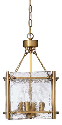 Glenn Small Square Metal 4-Light Chandelier, Antique Brass by Jamie Young