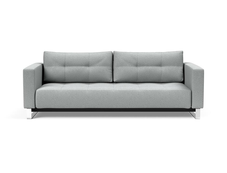 CASSIUS D.E.L. SLEEPER SOFA in MELANGE LIGHT GREY FABRIC WITH Chrome legs 538 by INNOVATION USA