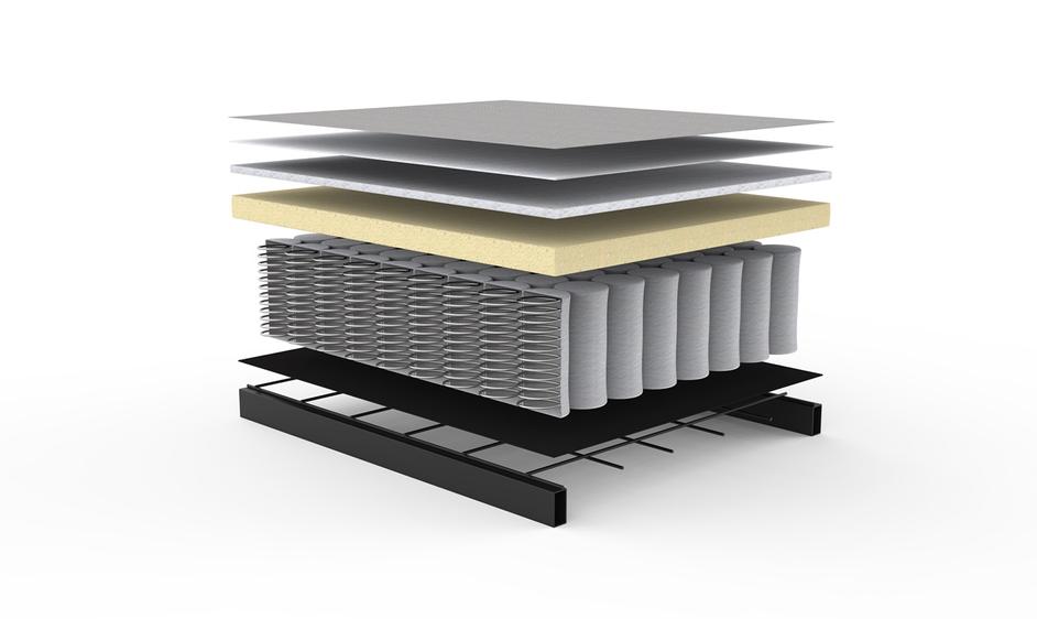 GRAND D.E.L. SLEEPER SOFA in MIXED DANCE NATURAL FABRIC WITH Black wood LEGS 527 by INNOVATION USA