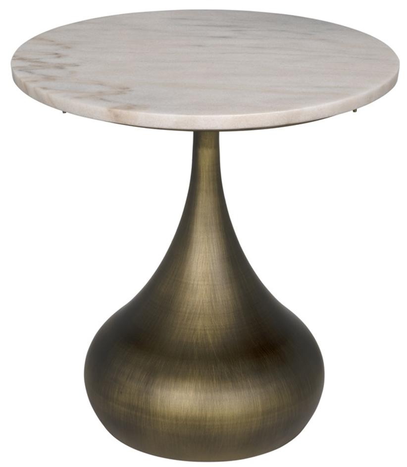 Mateo Side Table, Aged Brass by Noir Furniture