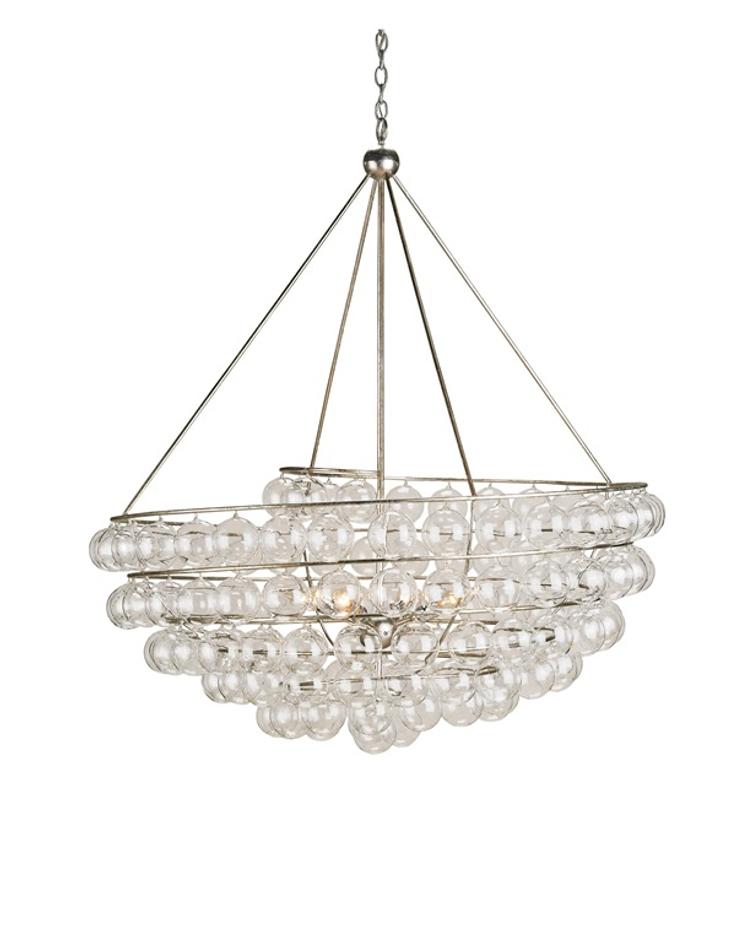 Stratosphere Chandelier In Contemporary Silver Leaf by Currey & Company