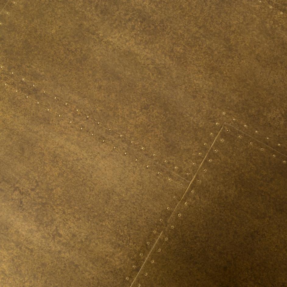 Powell Dining Table 42" - Patchwork Brass-Clad Top by FOUR HANDS