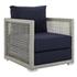 Harman Rattan Outdoor Patio Armchair In Gray Navy by Modway Furniture