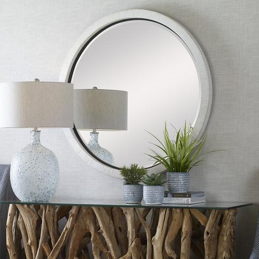 Granada Whitewash Round Mirror by Uttermost