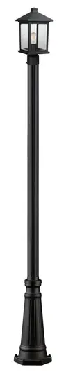 Portland 1 Light Outdoor Post Light in Black Finish by Z-Lite