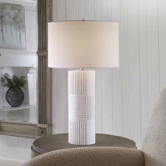 Patchwork White Table Lamp by Uttermost