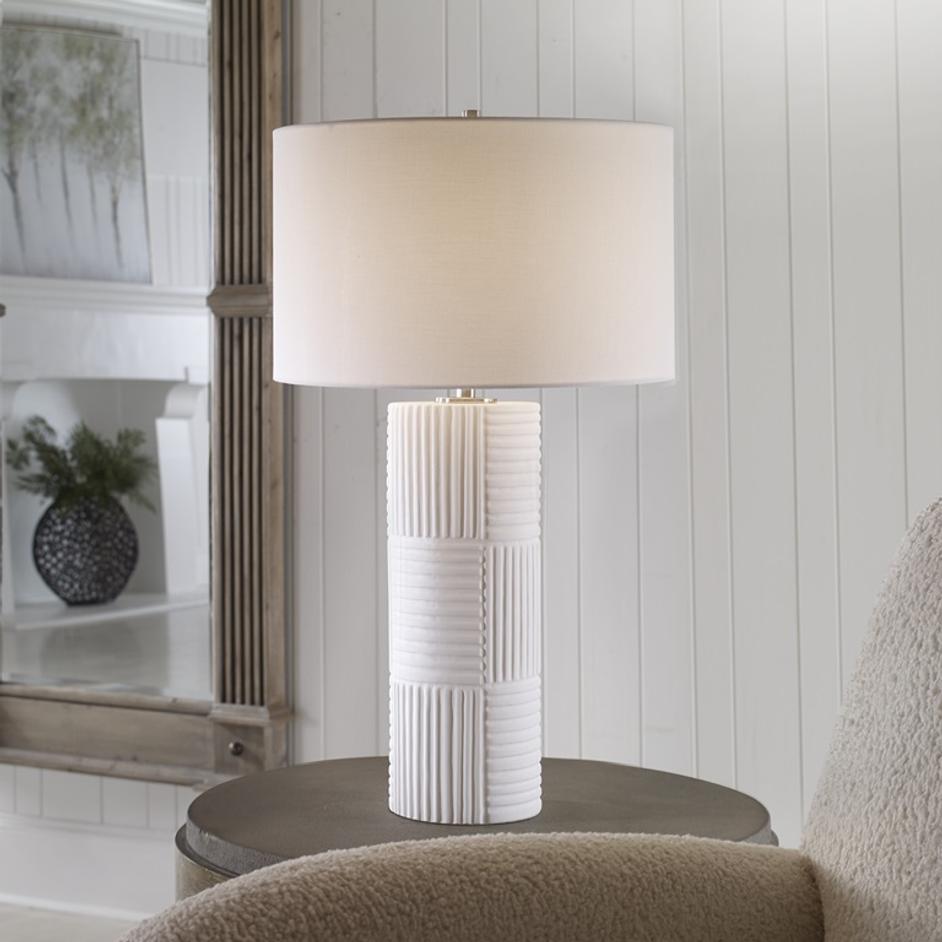 Patchwork White Table Lamp by Uttermost