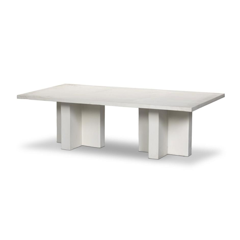 Terrell Outdoor Coffee Table - Matte White Cast Aluminum by Four Hands