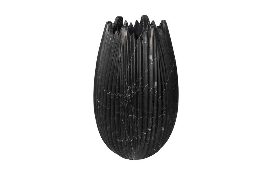 Marble Cocoon Vase, Black, Large by Phillips Collection