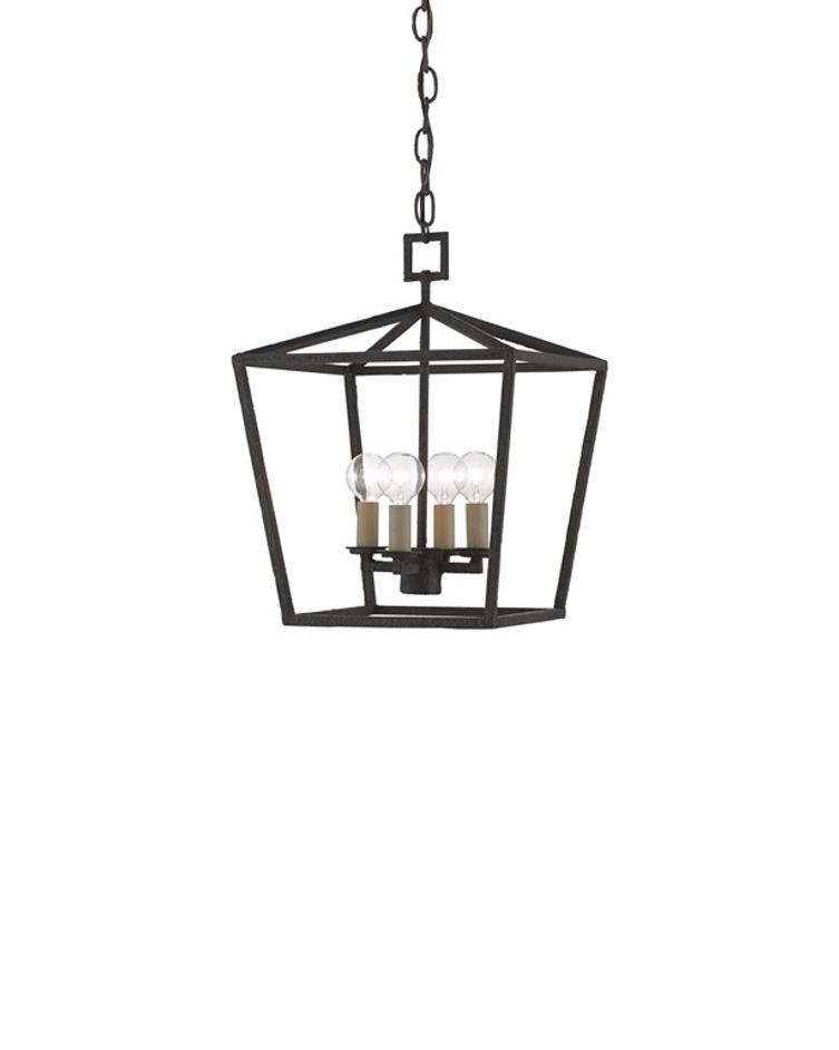 Denison Black Small Lantern In Molé Black by Currey & Company
