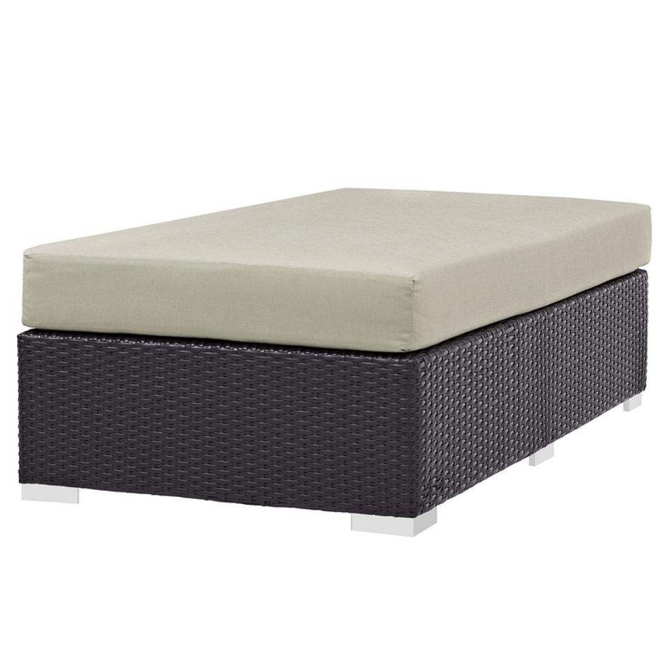 Minerva Outdoor Patio Fabric Rectangle Ottoman In Espresso Beige by Modway Furniture