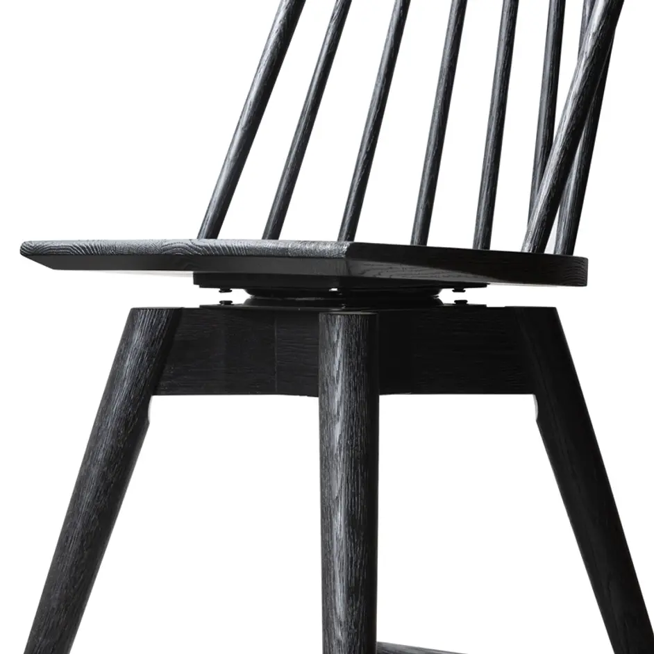 Lewis Swivel Bar Stool in Black Oak by FOUR HANDS
