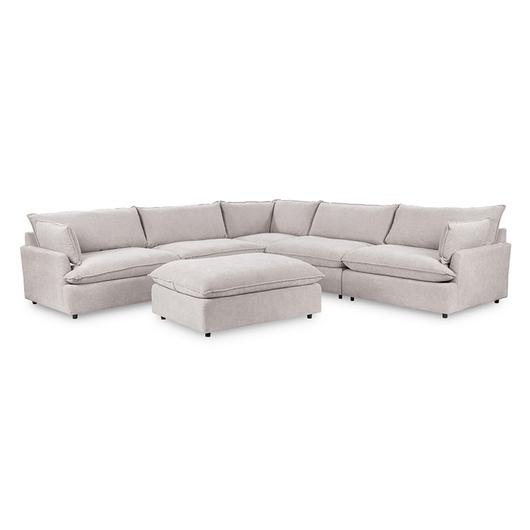 Caplan Upholstered 6pc Modular Sectional w/ Ottoman Elite by Classic Home